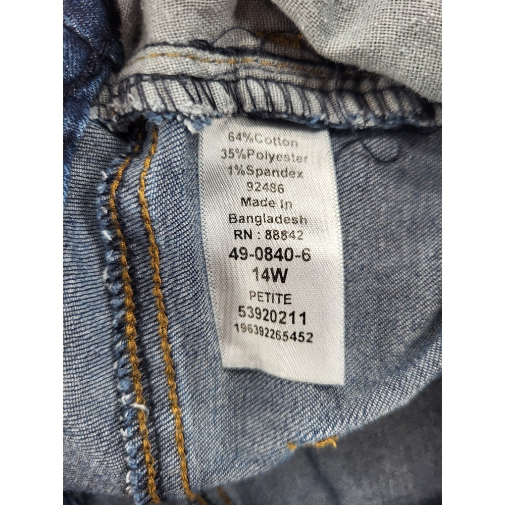 Woman Within size 14W pull-on jeans elastic waist 4 pockets tapered blended - Picture 8 of 9